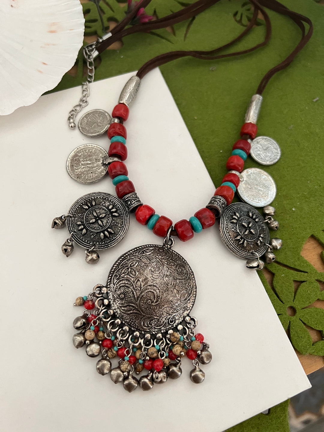 Coral Tribal Necklace