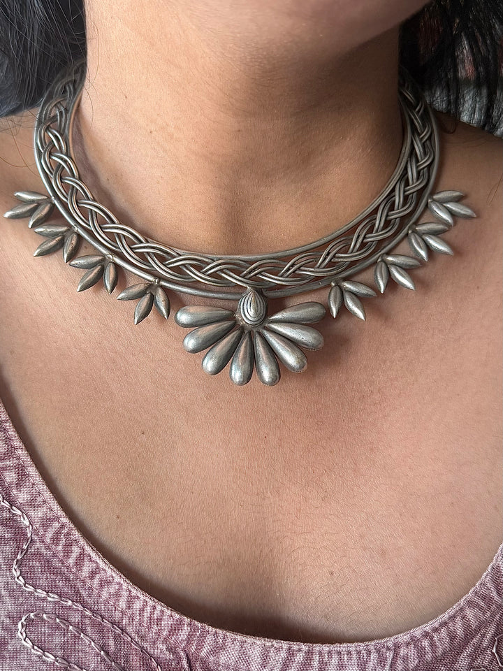 Handmade Tribal Hasli Necklace | Antique Polish Brass Statement Necklace