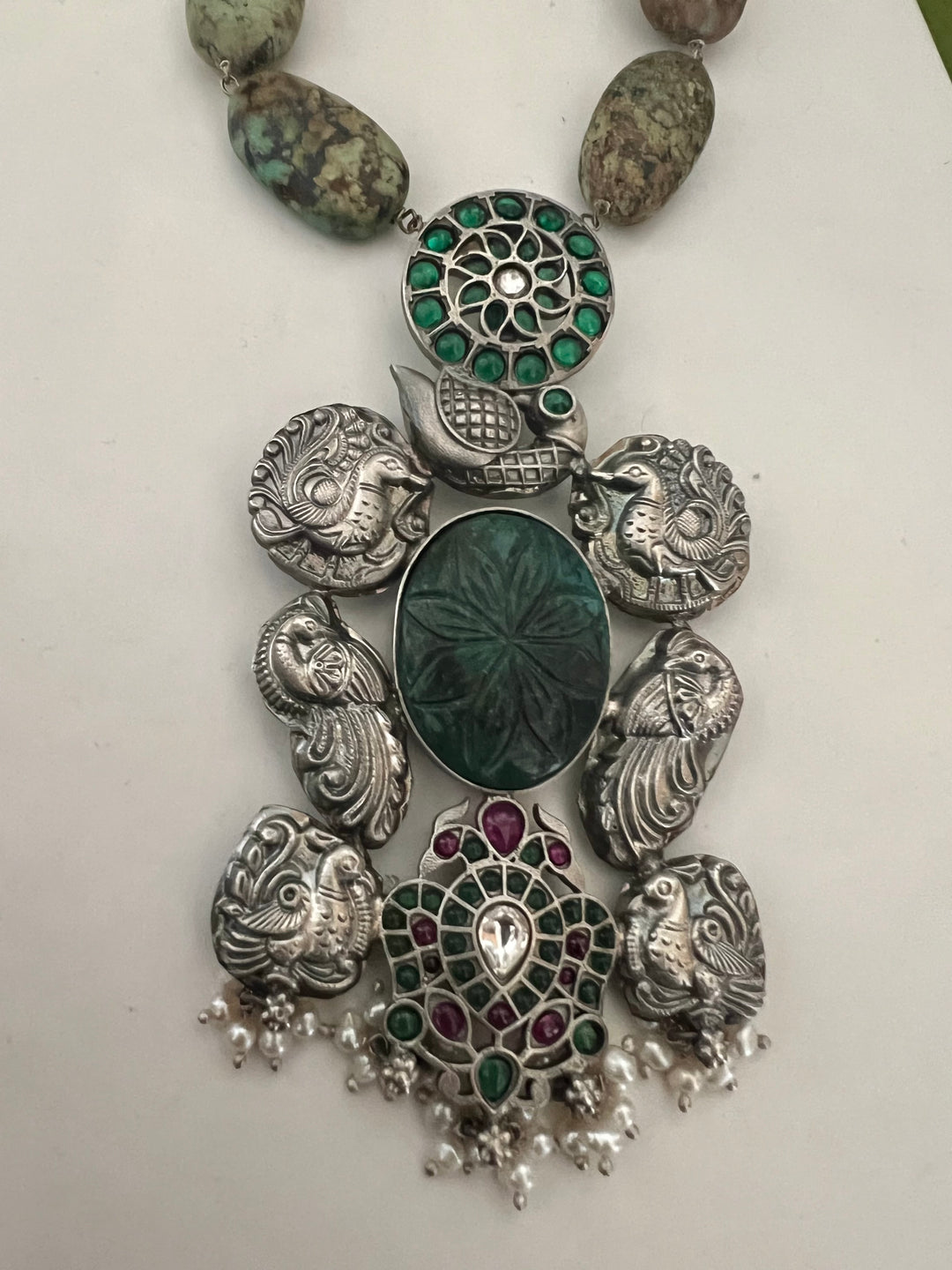 Arizona Turquoise Pure 925 Silver Kemp Pendant Necklace