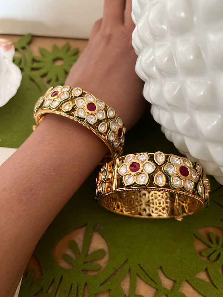 Bridal Kundan Bangles - Set of 2