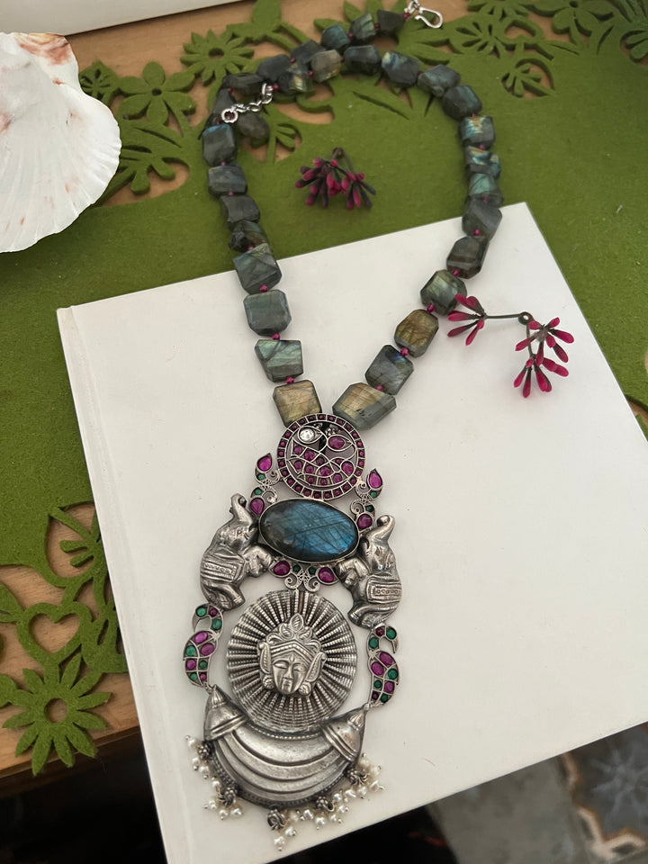 Labradorite Pure 925 Silver Kemp Pendant Necklace