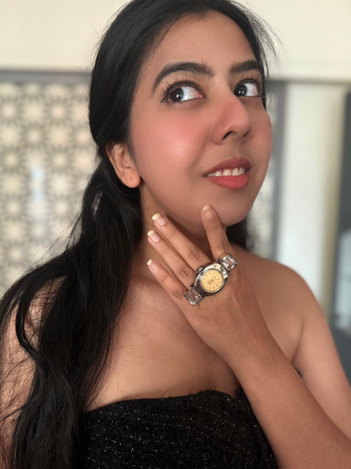 Designer Watch Statement Ring | Adjustable | SHIVKA