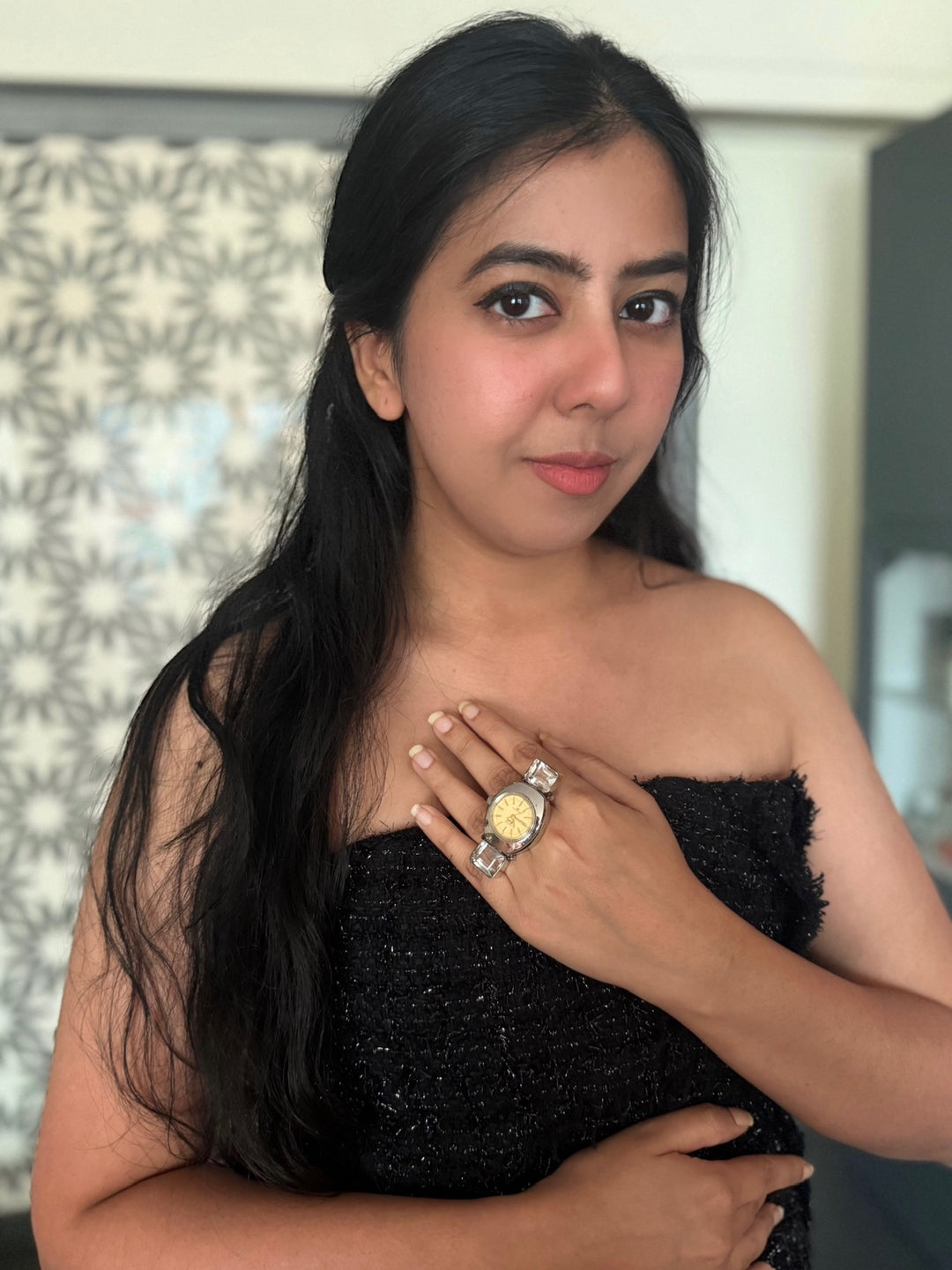 Designer Watch Statement Ring | Adjustable | SHIVKA