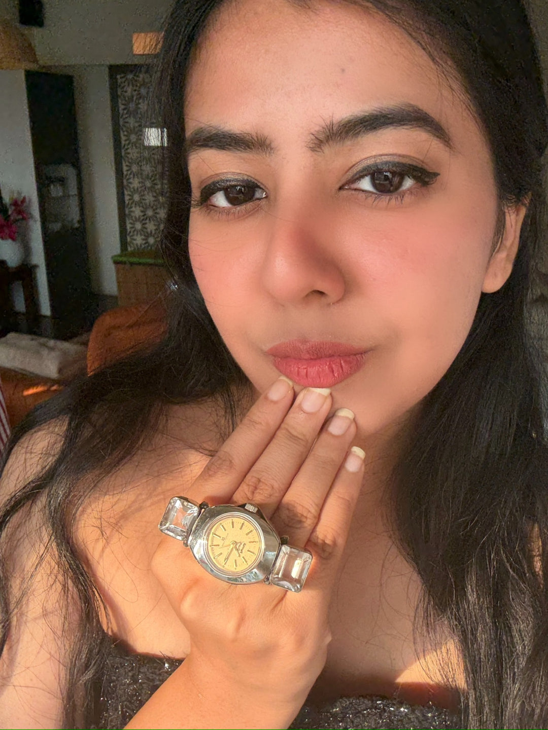 Designer Watch Statement Ring | Adjustable | SHIVKA