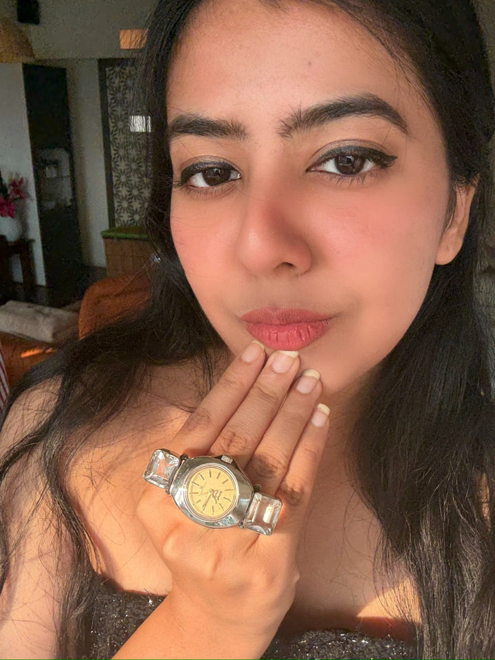 Designer Watch Statement Ring | Adjustable | SHIVKA