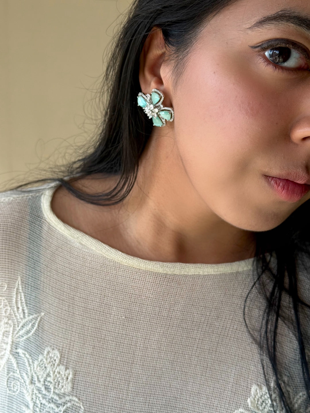 Mint Green CZ Studs