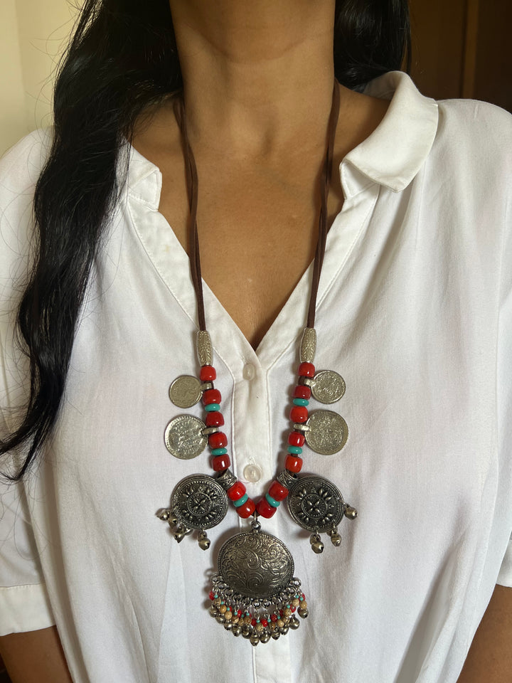 Coral Tribal Necklace
