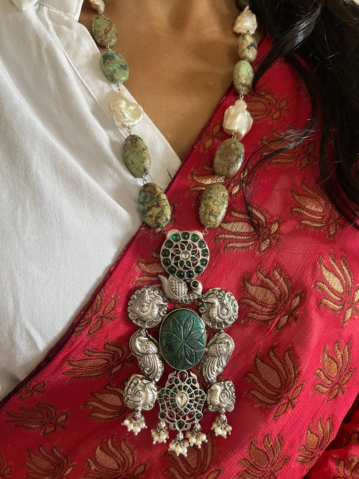 Arizona Turquoise Pure 925 Silver Kemp Pendant Necklace