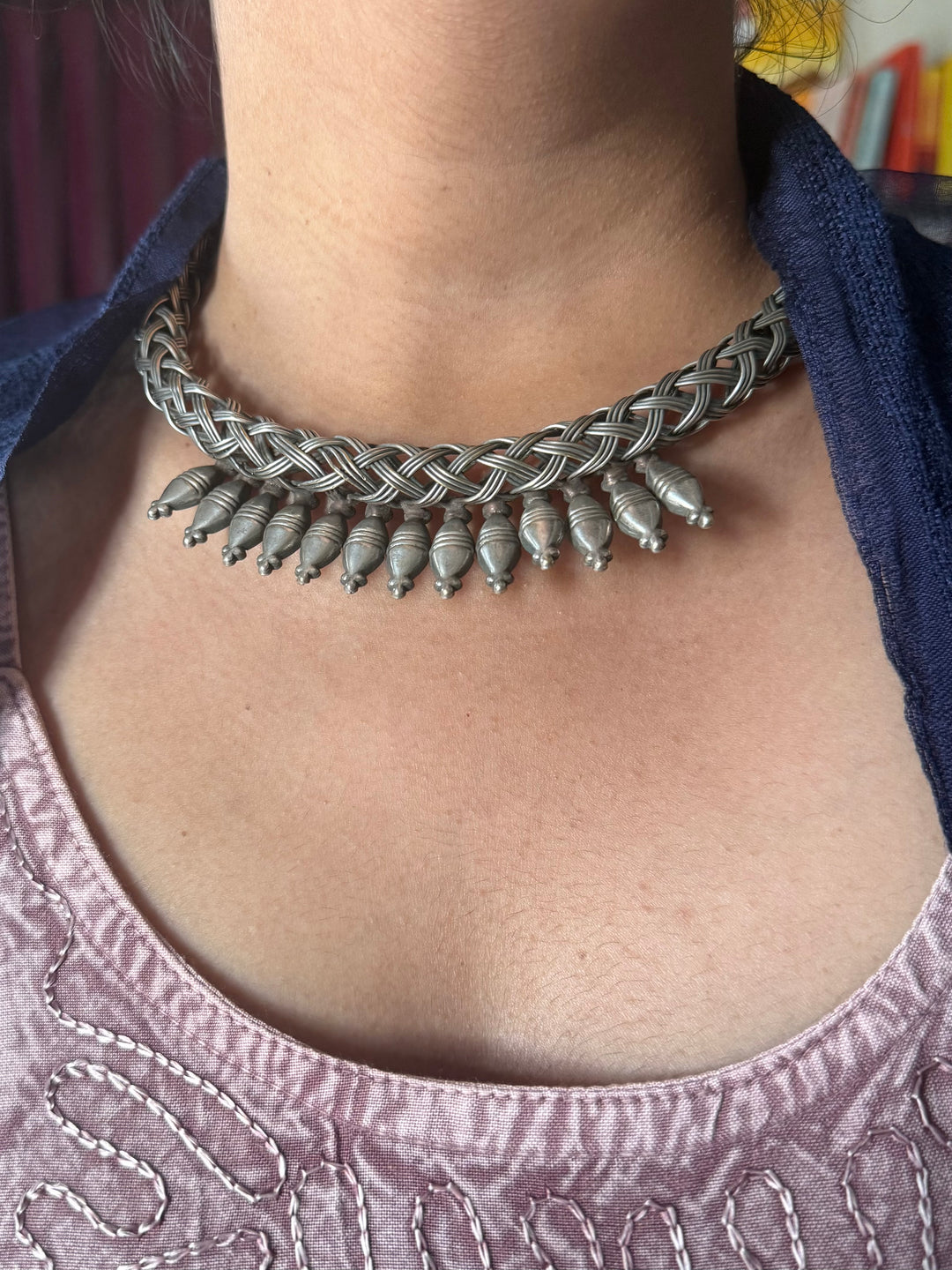 Handmade Tribal Hasli Necklace | Antique Polish Brass Statement Necklace