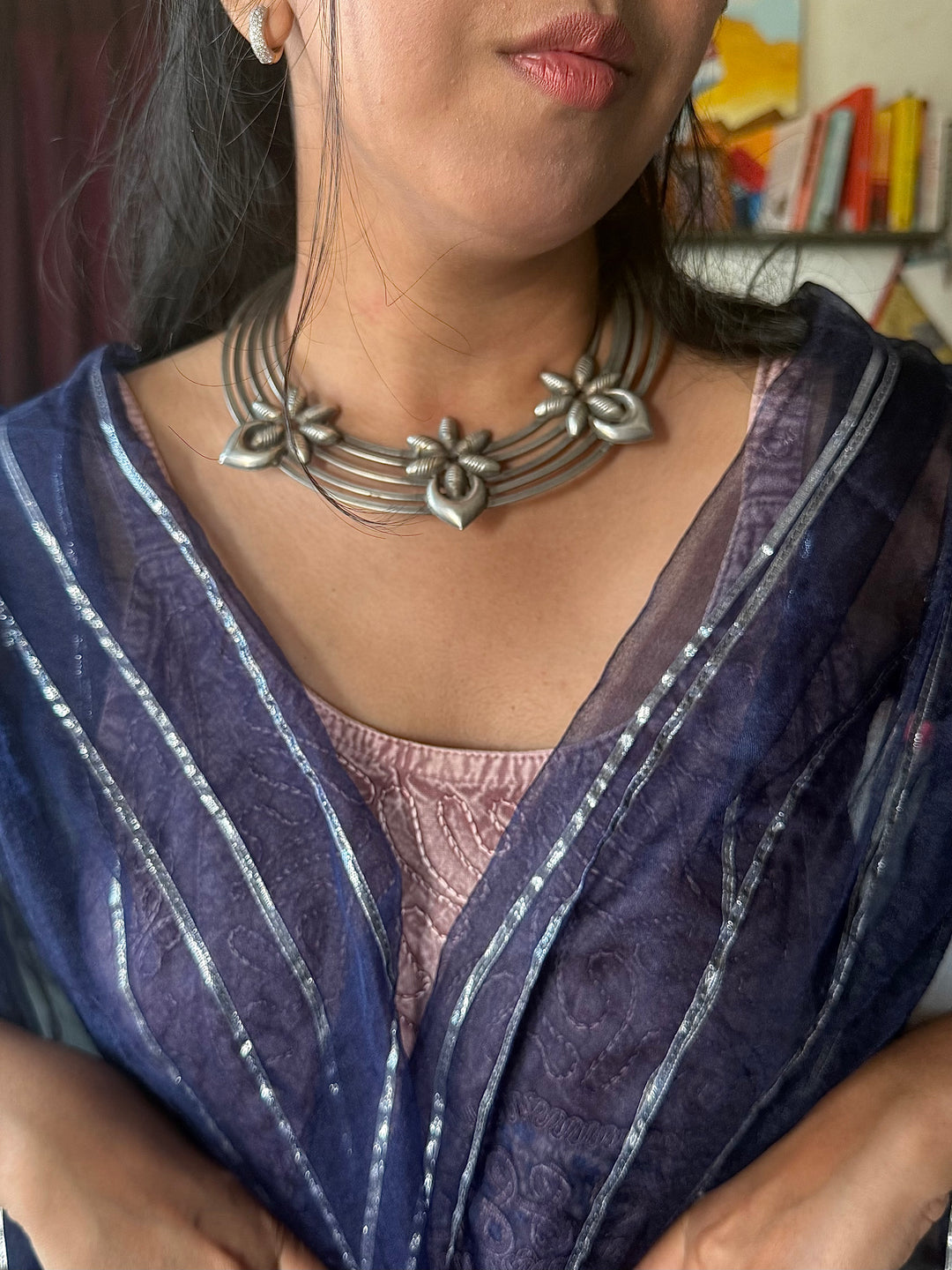 Handmade Tribal Hasli Necklace | Antique Polish Brass Statement Necklace