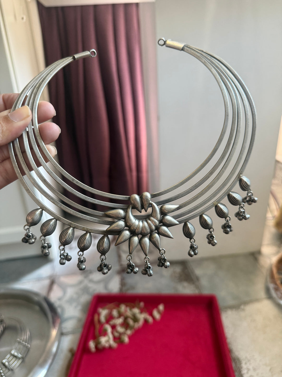 Handmade Tribal Hasli Necklace | Antique Polish Brass Statement Necklace