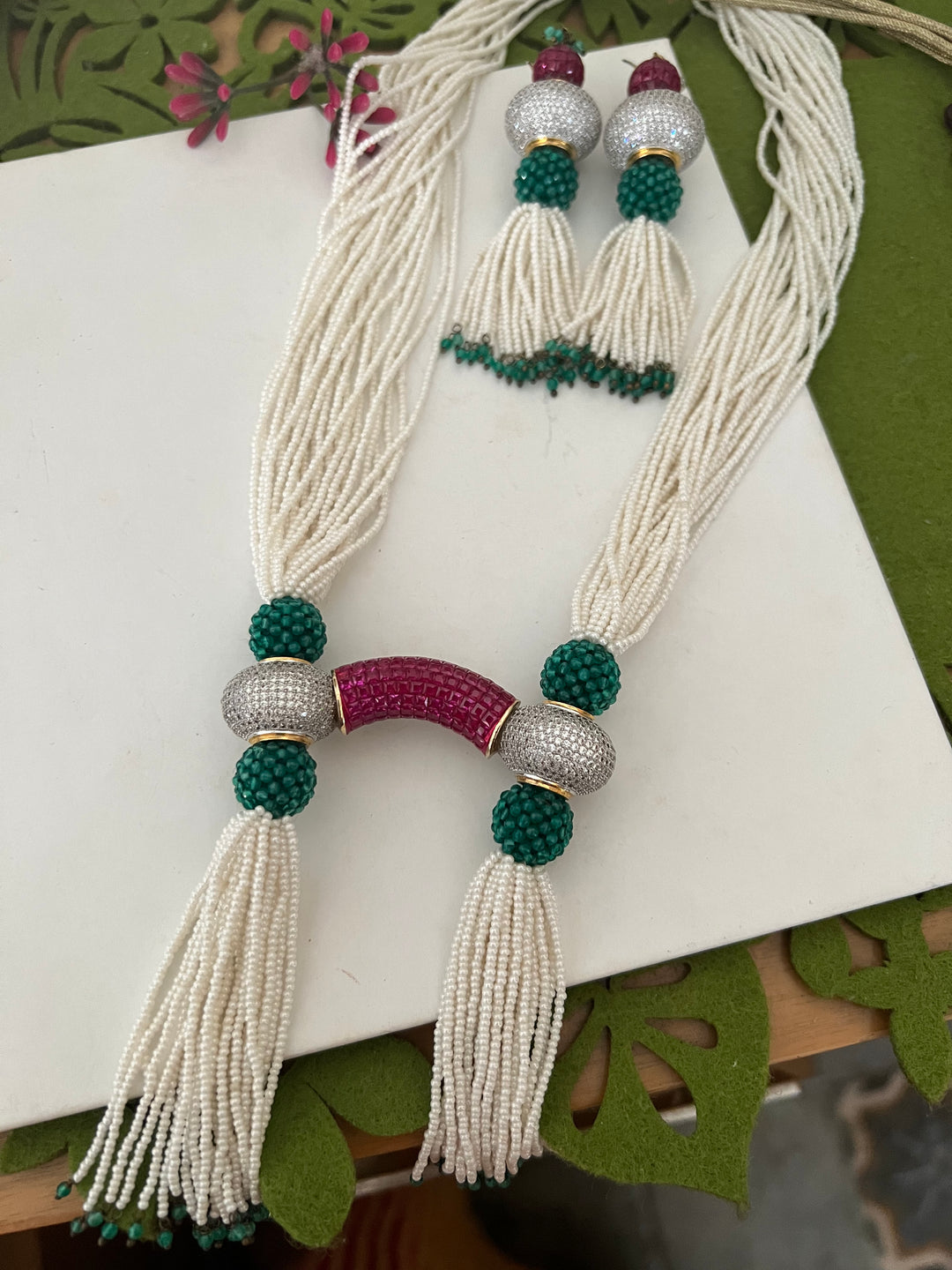 SHIVKA One of a Kind Designer Necklace with Earrings