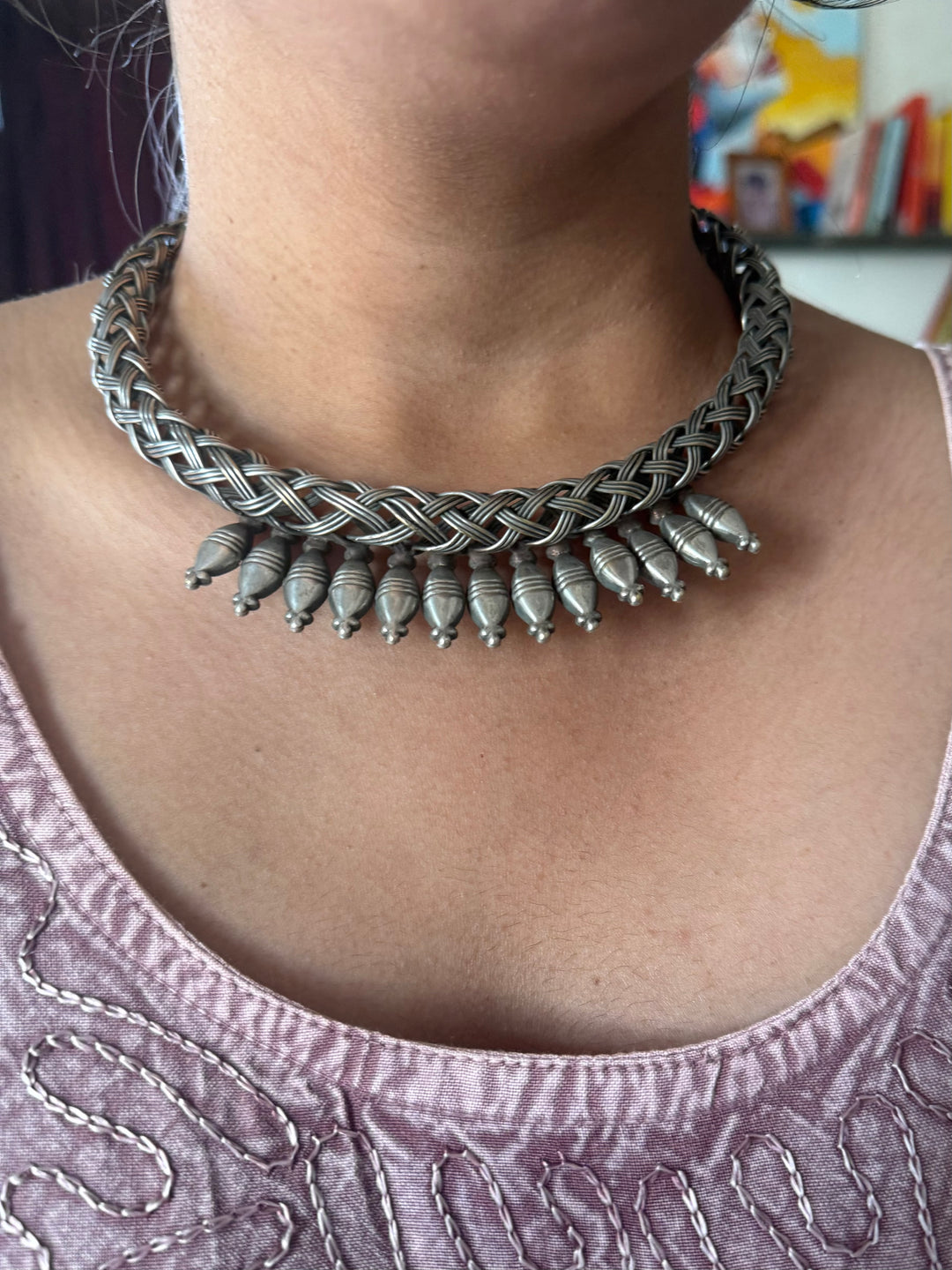 Handmade Tribal Hasli Necklace | Antique Polish Brass Statement Necklace