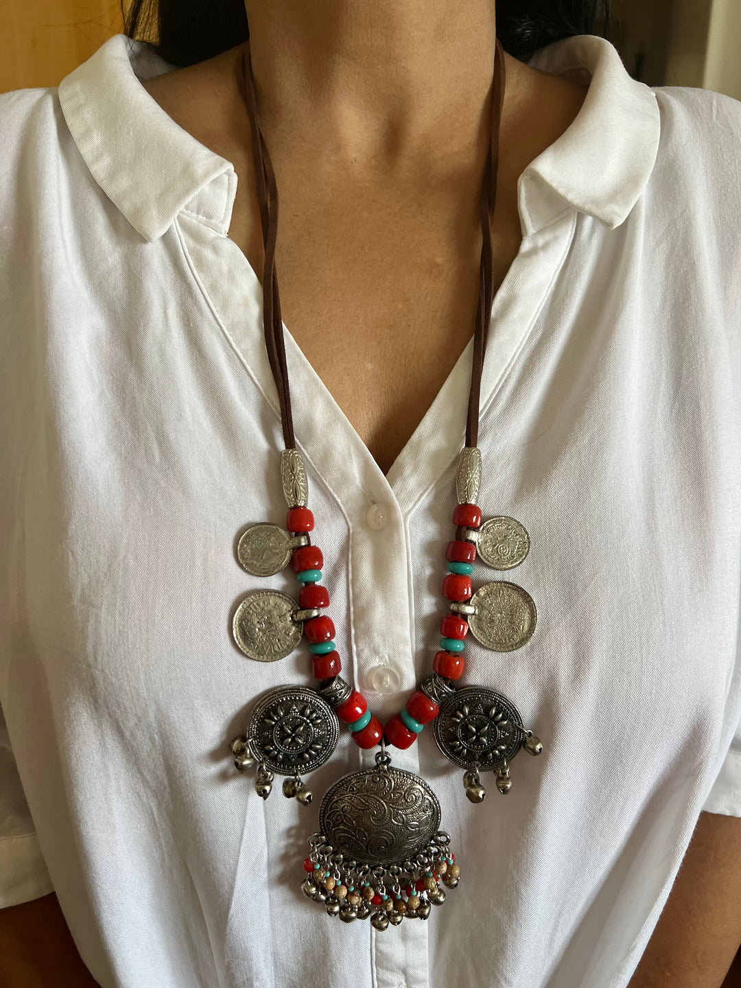 Coral Tribal Necklace