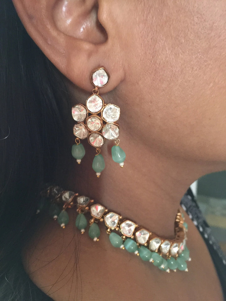 Elegant Kundan Necklace with Earrings