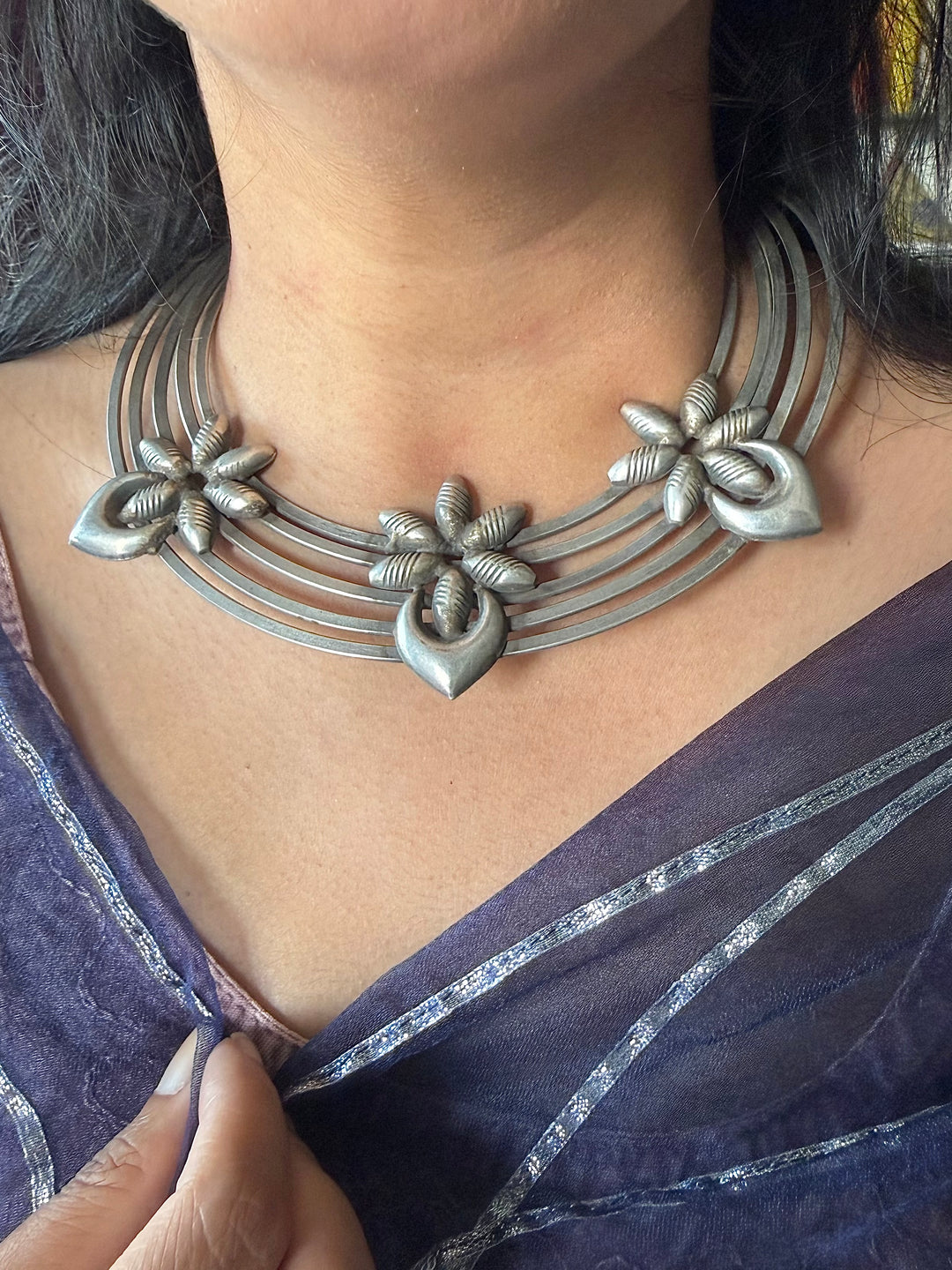 Handmade Tribal Hasli Necklace | Antique Polish Brass Statement Necklace