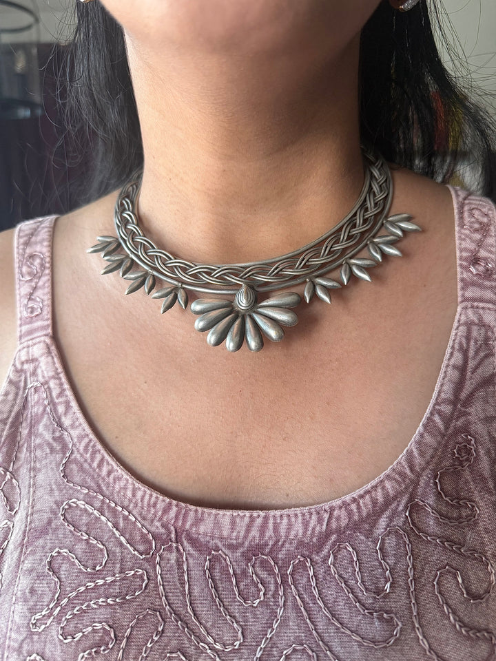Handmade Tribal Hasli Necklace | Antique Polish Brass Statement Necklace
