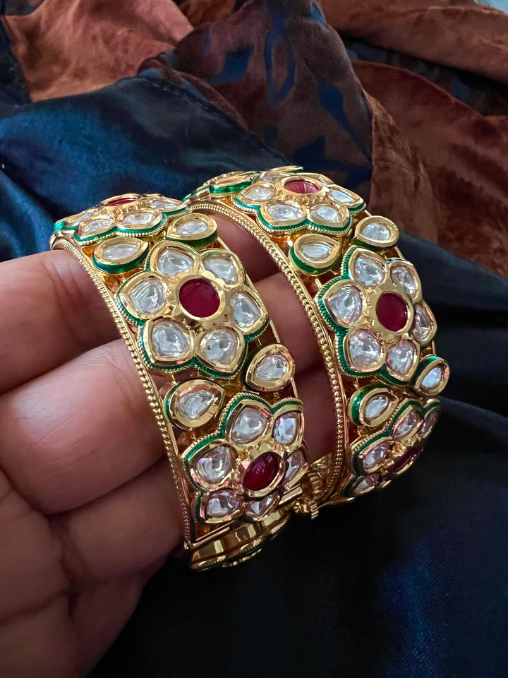 Bridal Kundan Bangles - Set of 2