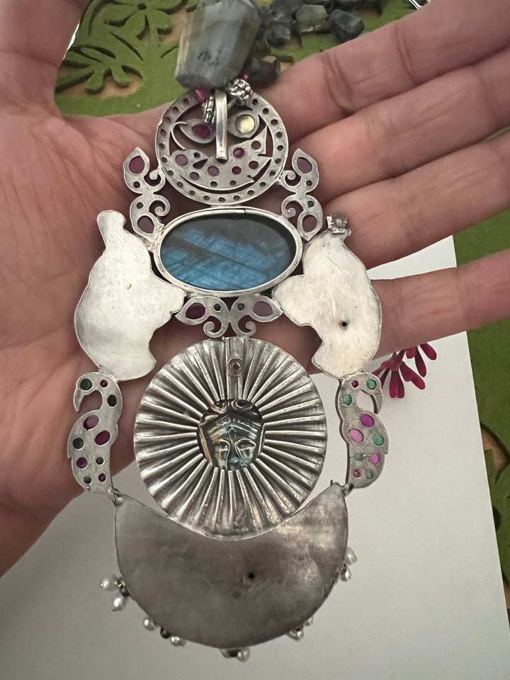 Labradorite Pure 925 Silver Kemp Pendant Necklace