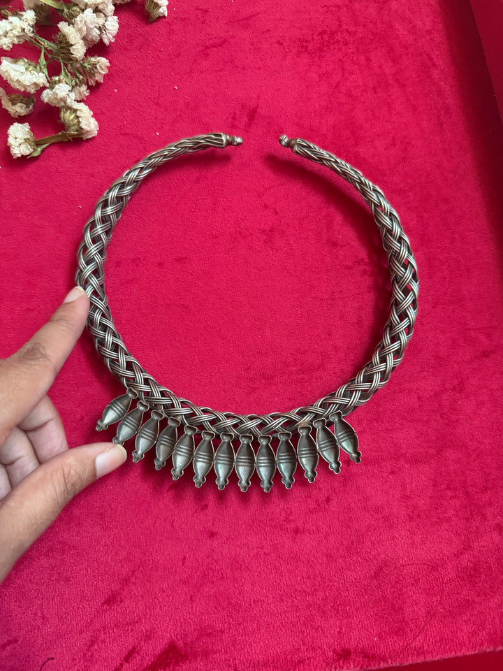 Handmade Tribal Hasli Necklace | Antique Polish Brass Statement Necklace