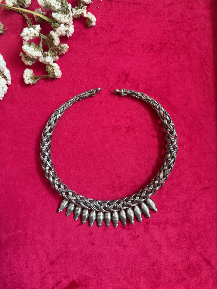 Handmade Tribal Hasli Necklace | Antique Polish Brass Statement Necklace