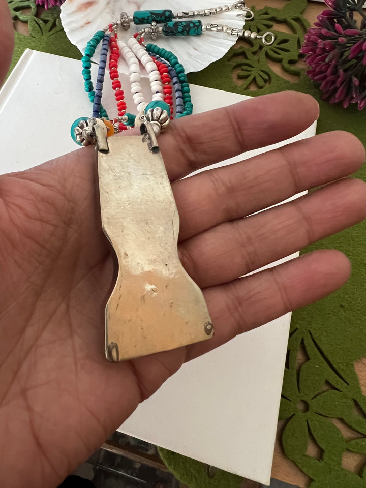 Statement Multicoloured Pendant Necklace