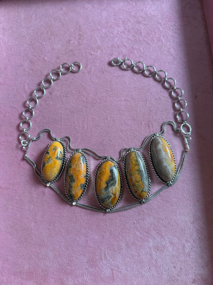 Statement Bumblebee Jasper Choker / One-of-a-kind Jewelry/ Indian Choker