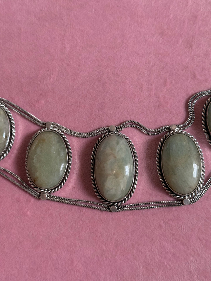 Statement Aqua Marine Choker / One-of-a-kind Jewelry/ Indian Choker