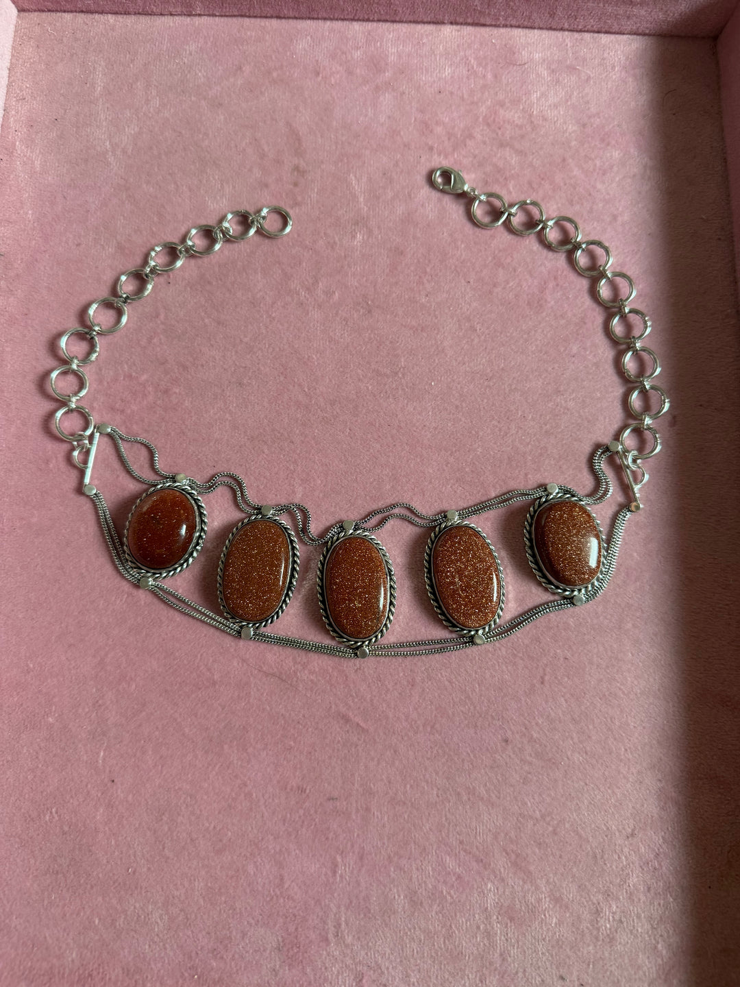 Statement Sunstone Gemstone Choker / One-of-a-kind Jewelry/ Indian Choker