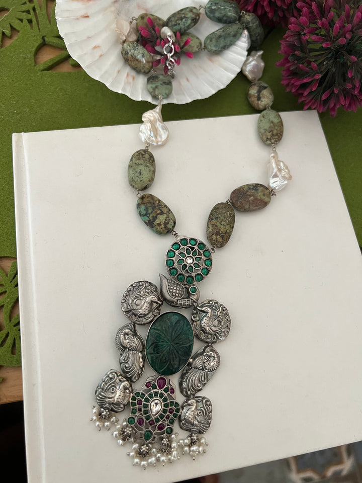 Arizona Turquoise Pure 925 Silver Kemp Pendant Necklace