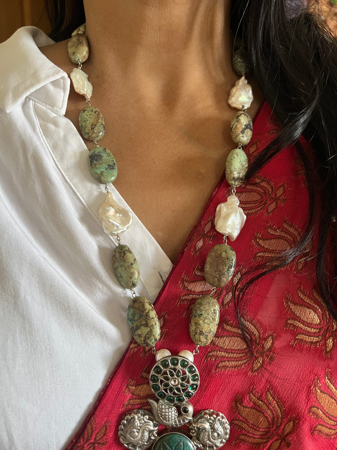 Arizona Turquoise Pure 925 Silver Kemp Pendant Necklace