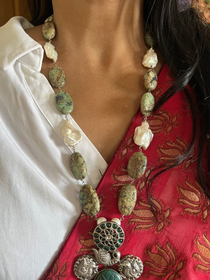 Arizona Turquoise Pure 925 Silver Kemp Pendant Necklace