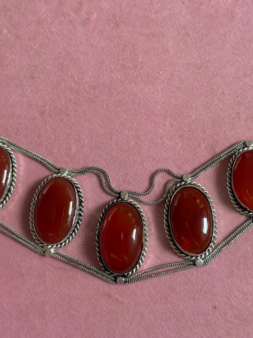 Statement Red Onyx Gemstone Choker / One-of-a-kind Jewelry/ Indian Choker