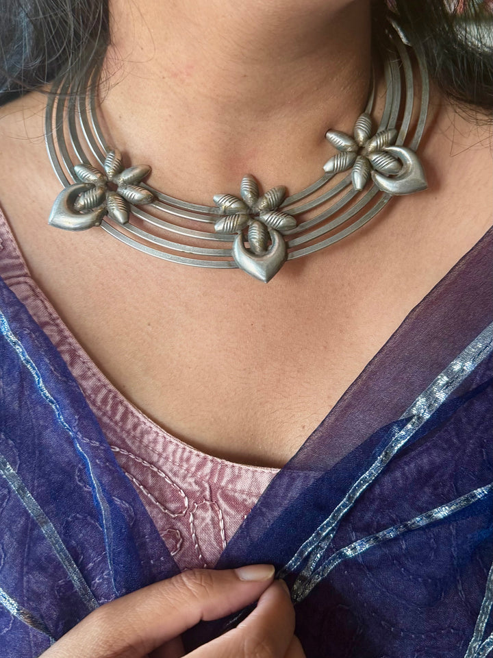 Handmade Tribal Hasli Necklace | Antique Polish Brass Statement Necklace