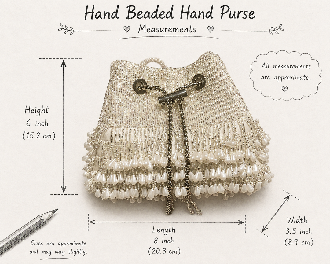 The Pearl Drop Potli, Silver & Pearl Potli Purse