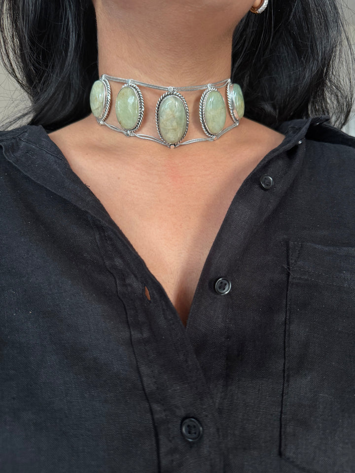 Statement Aqua Marine Choker / One-of-a-kind Jewelry/ Indian Choker