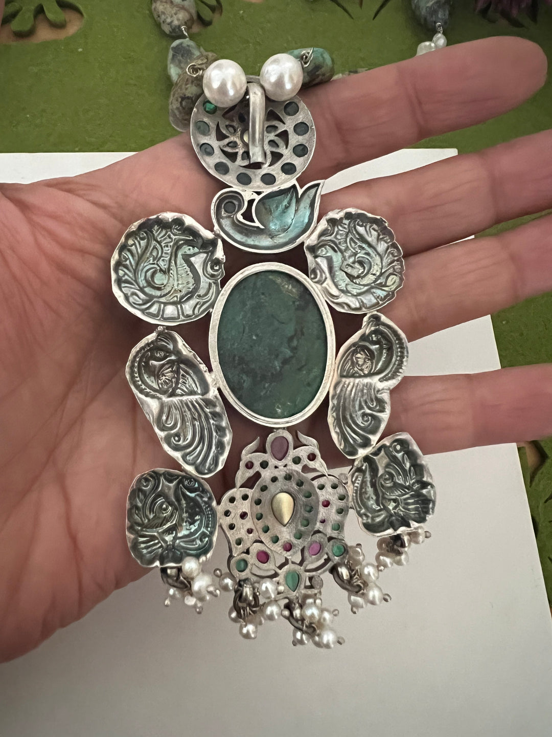 Arizona Turquoise Pure 925 Silver Kemp Pendant Necklace