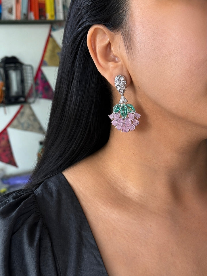 Elegant Designer Earrings | Brass & Stone Embellishments