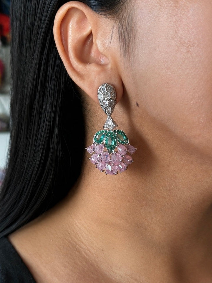 Elegant Designer Earrings | Brass & Stone Embellishments