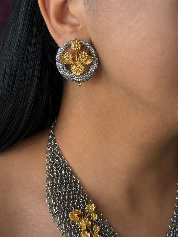 Handmade Elephant Designer Necklace Set | Dual Tone Gold & Black | SHIVKA