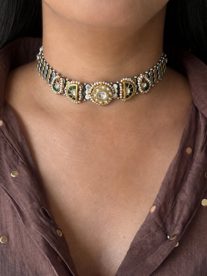 Pure 925 Silver Kundan Choker