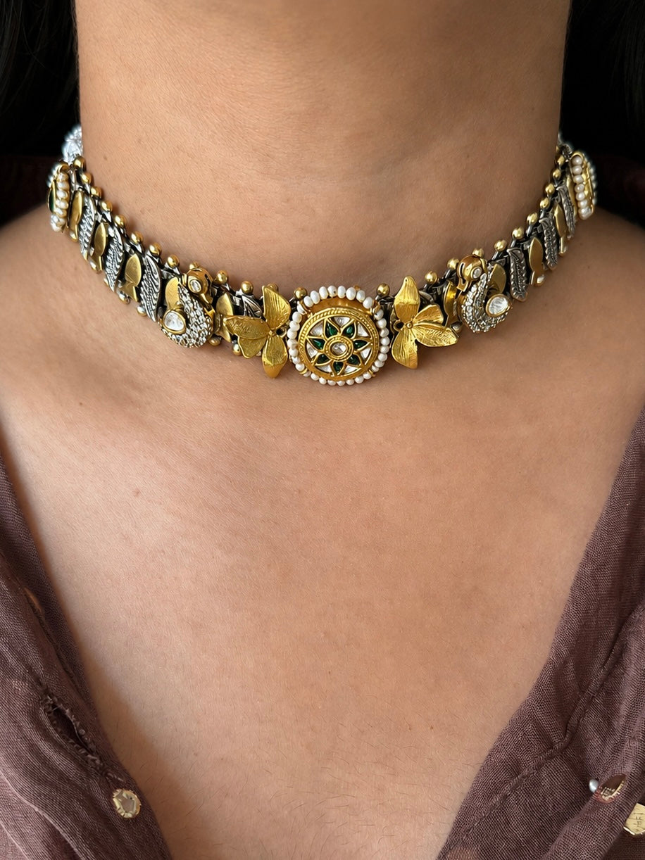 Pure 925 Silver Kundan Choker
