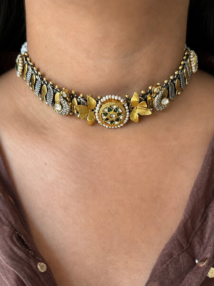 Pure 925 Silver Kundan Choker