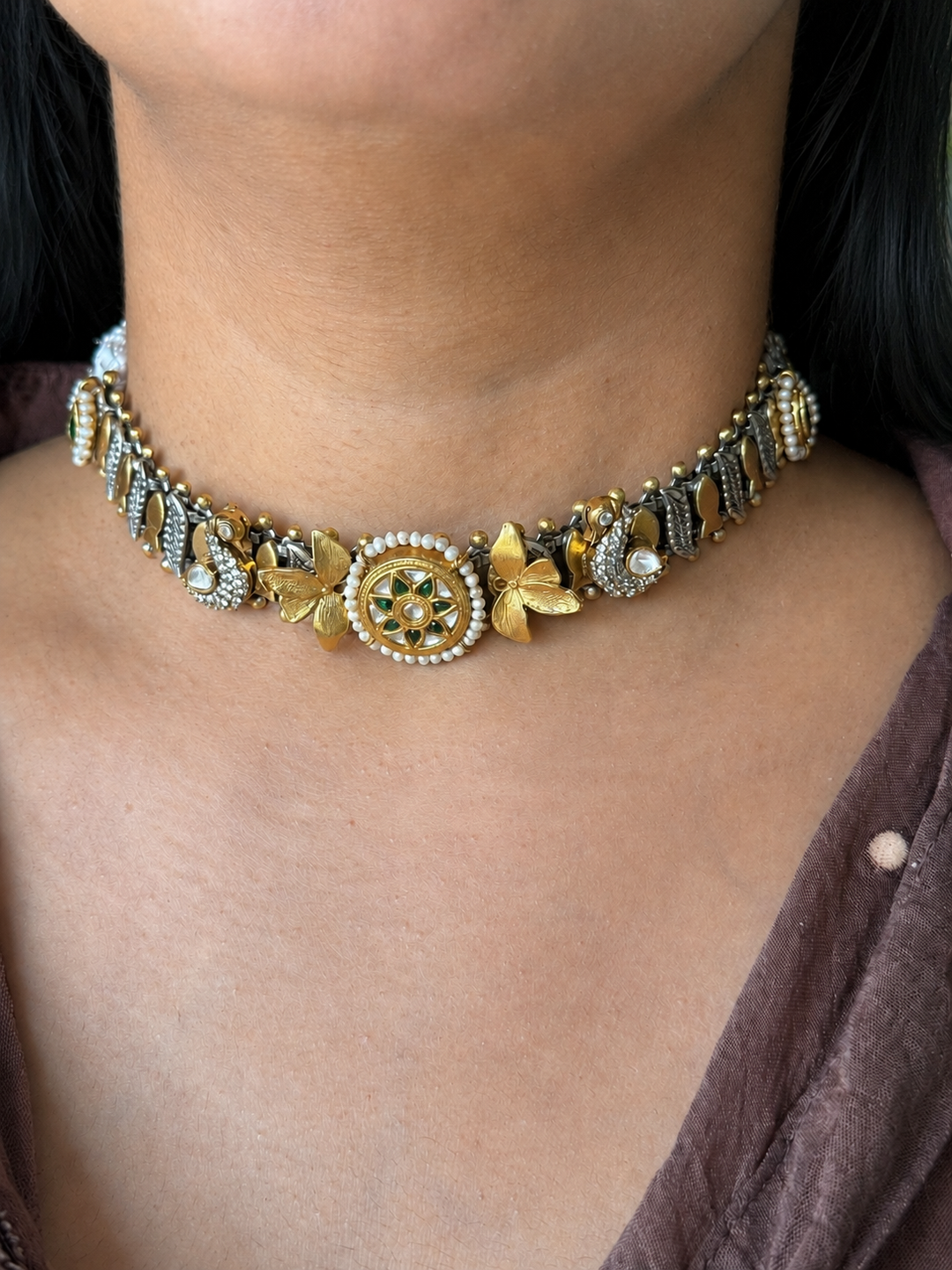 Pure 925 Silver Kundan Choker