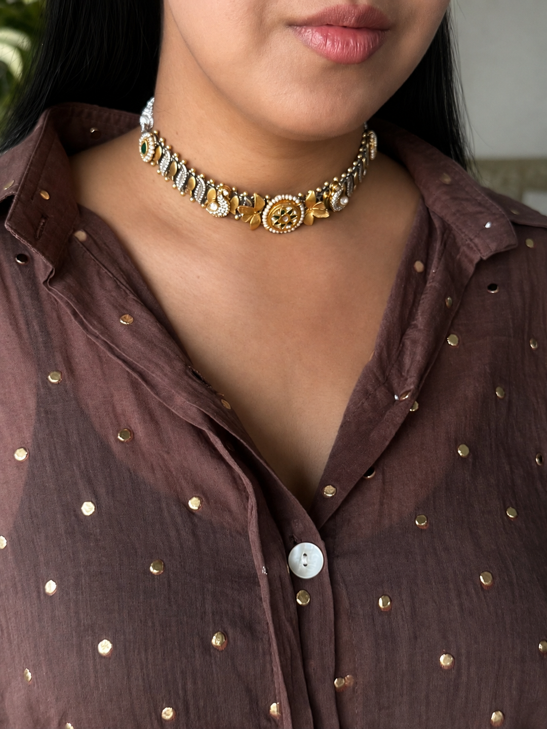 Pure 925 Silver Kundan Choker