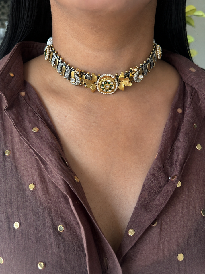 Pure 925 Silver Kundan Choker