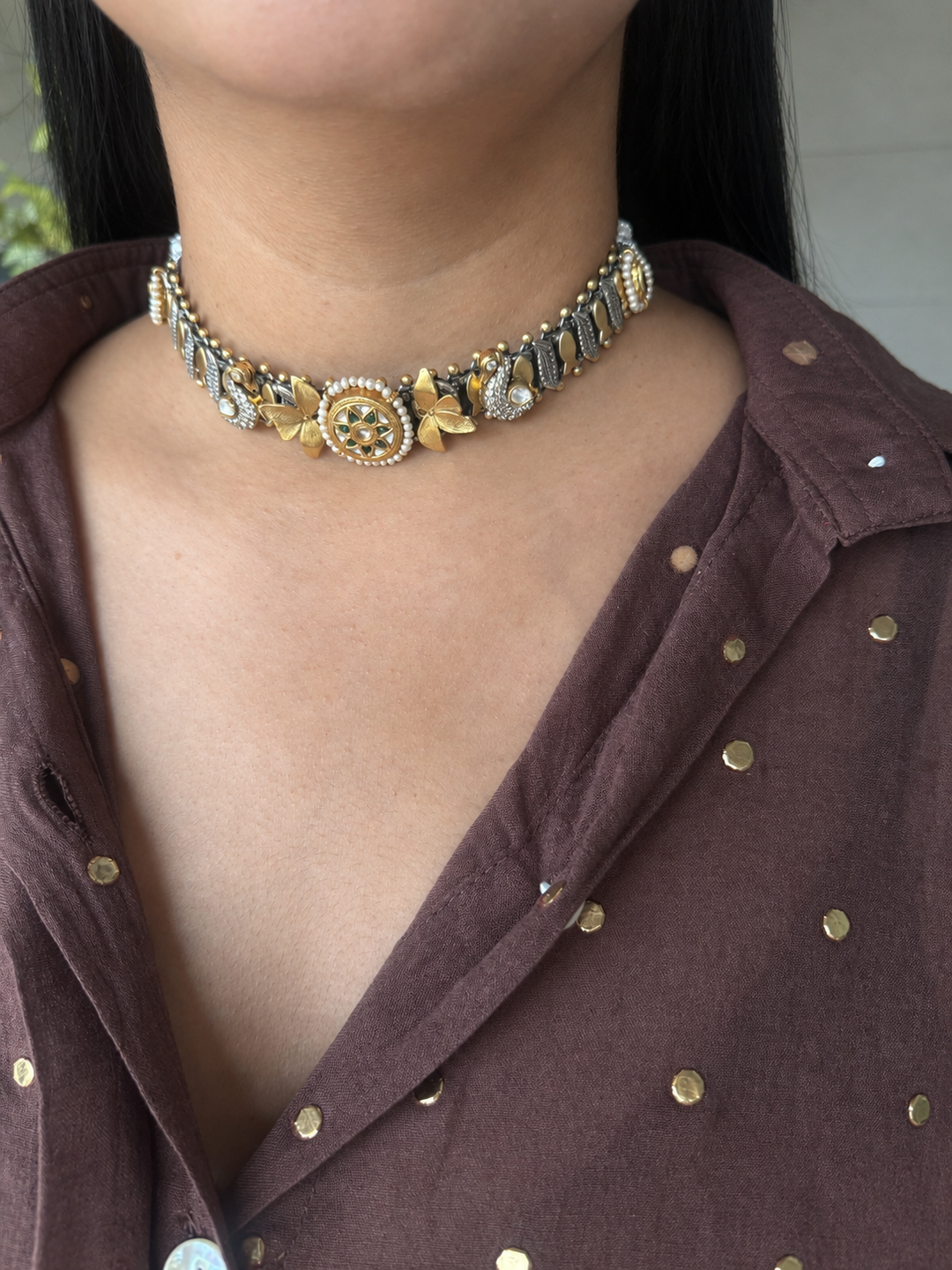 Pure 925 Silver Kundan Choker