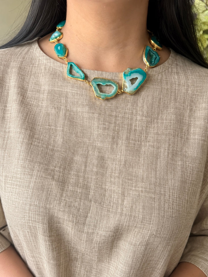Statement Teal Agate Necklace