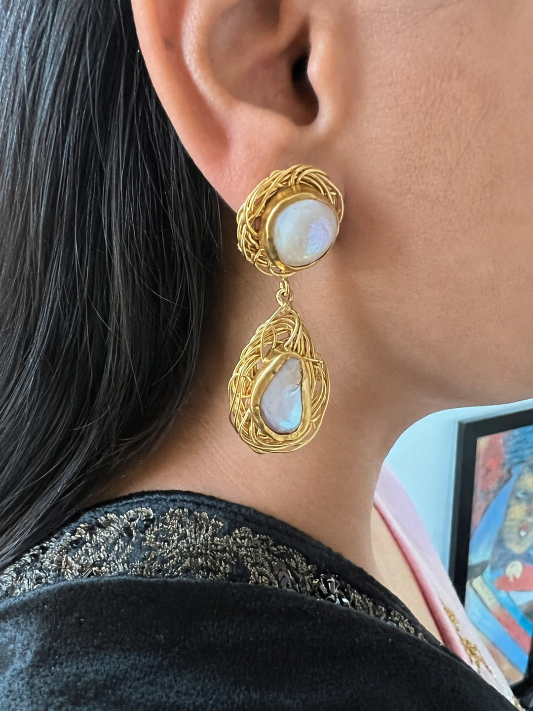 Vintage Mother of Pearl Earrings