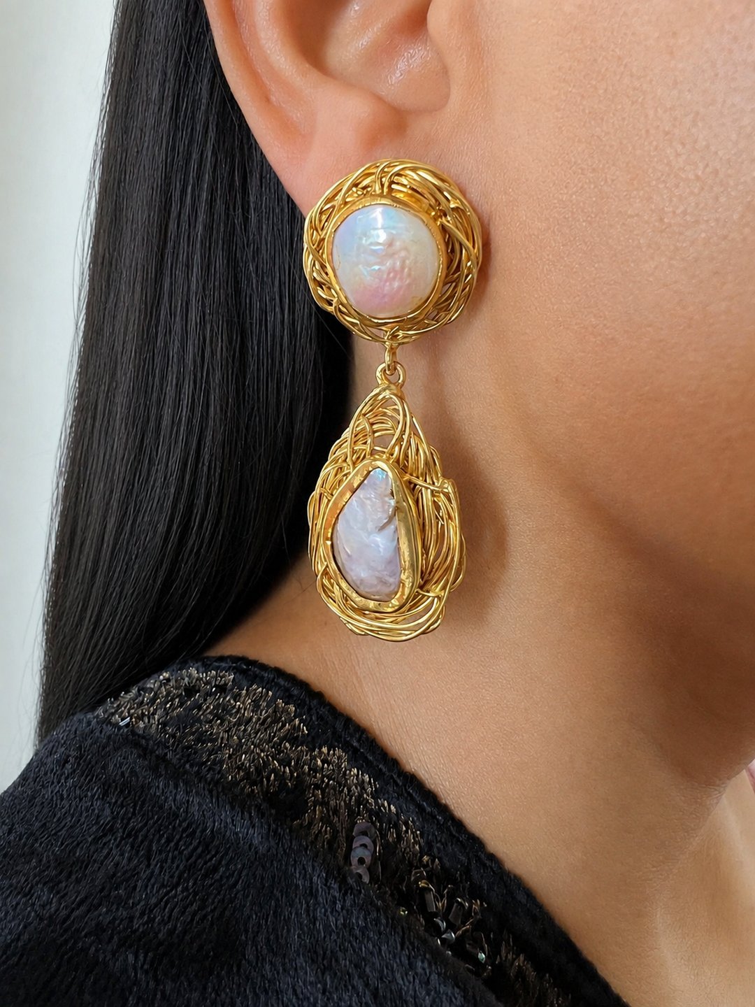 Vintage Mother of Pearl Earrings